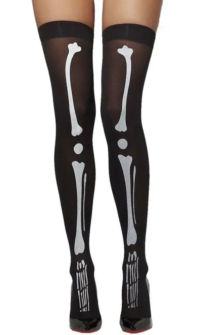 Pończochy, kościotrup i kości