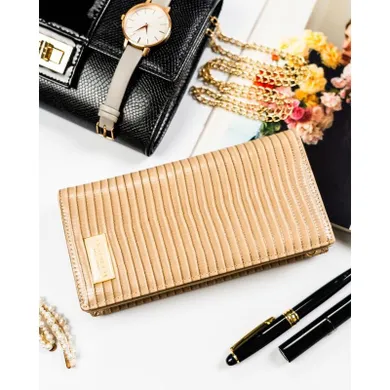 Portfel, beżowy, skóra ekologiczna, Peterson