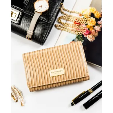 Portfel, beżowy, skóra ekologiczna, Peterson