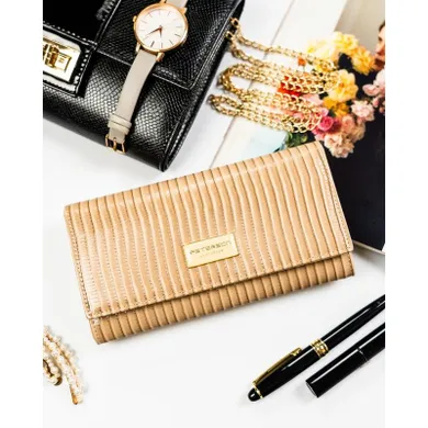 Portfel, beżowy, skóra ekologiczna, Peterson