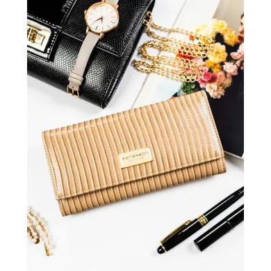 Portfel, beżowy, skóra ekologiczna, Peterson