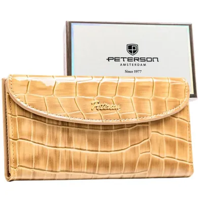 Portfel, beżowy, skóra ekologiczna, Peterson