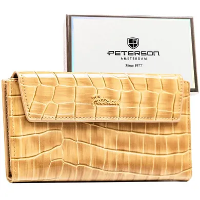 Portfel, beżowy, skóra ekologiczna, Peterson
