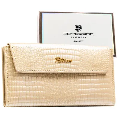 Portfel, beżowy, skóra ekologiczna, Peterson
