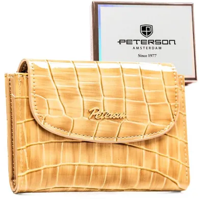 Portfel, beżowy, skóra ekologiczna, Peterson