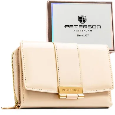Portfel, beżowy, skóra ekologiczna, Peterson