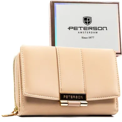 Portfel, beżowy, skóra ekologiczna, Peterson