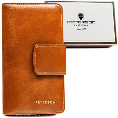 Portfel, brązowy, skóra ekologiczna, Peterson