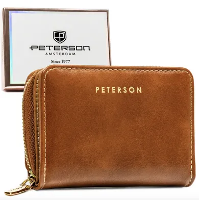 Portfel, brązowy, skóra ekologiczna, Peterson