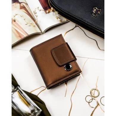 Portfel, brązowy, skóra naturalna i ekologiczna, Peterson