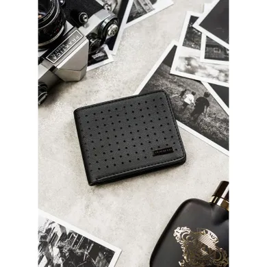 Portfel, czarny, skóra ekologiczna, Peterson