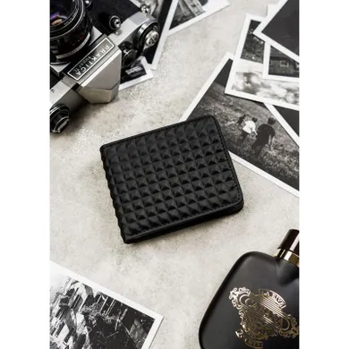 Portfel, czarny, skóra ekologiczna, Peterson