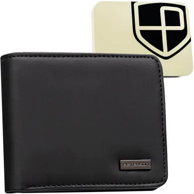 Portfel, czarny, skóra ekologiczna, Peterson