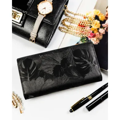 Portfel, czarny, skóra ekologiczna, Peterson