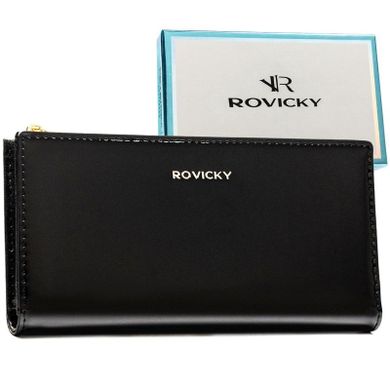 Portfel, czarny, skóra ekologiczna, Rovicky