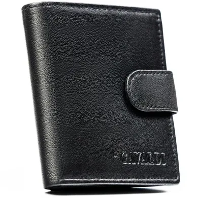 Portfel, czarny, skórzany, 4U Cavaldi