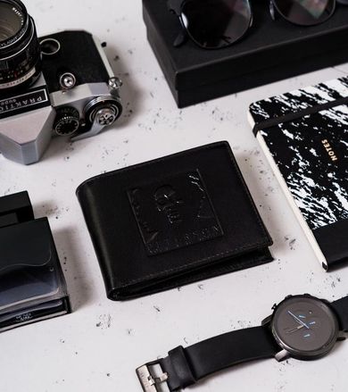 Portfel, czarny, skórzany, Peterson