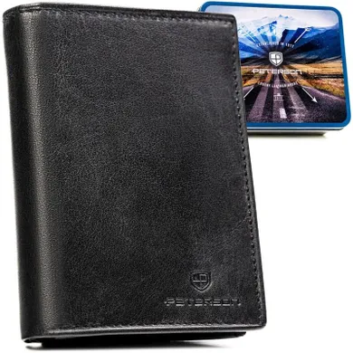 Portfel, czarny, skórzany, Peterson