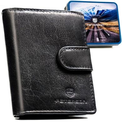 Portfel, czarny, skórzany, Peterson