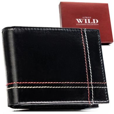 Portfel, czarny, skórzany, RFID, Always Wild