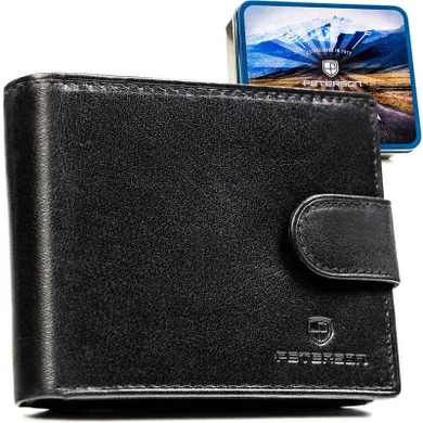 Portfel, czarny, skórzany, RFID, Peterson