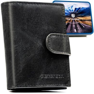 Portfel, czarny, skórzany, RFID, Peterson