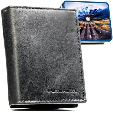Portfel, czarny, skórzany, RFID, Peterson