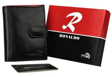 Portfel, czarny, skórzany, RFID, Ronaldo