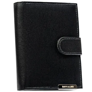 Portfel, czarny, skórzany, Ronaldo