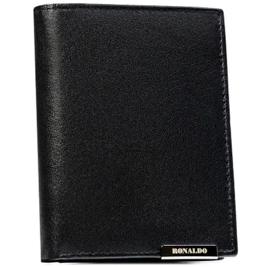 Portfel, czarny, skórzany, Ronaldo