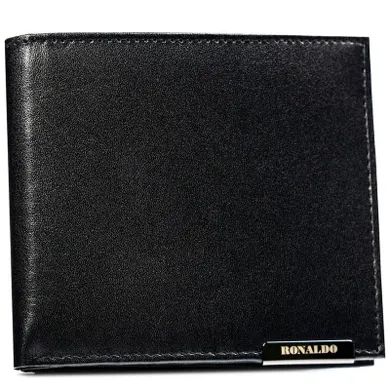 Portfel, czarny, skórzany, Ronaldo