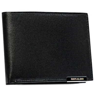 Portfel, czarny, skórzany, Ronaldo