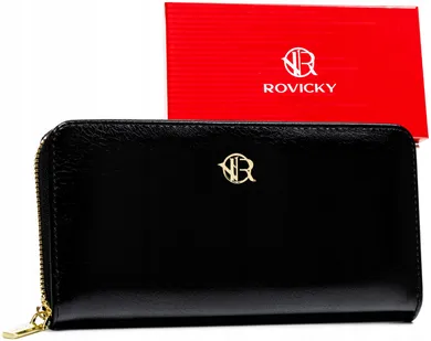 Portfel, czarny, skórzany, Rovicky