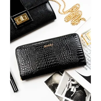 Portfel, czarny, skórzany, Rovicky