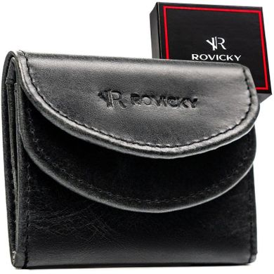 Portfel, czarny, skórzany, Rovicky