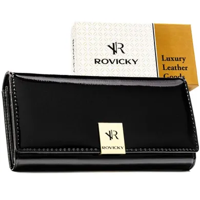 Portfel, czarny, skórzany, Rovicky