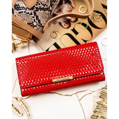 Portfel, czerwony, skóra ekologiczna, Peterson