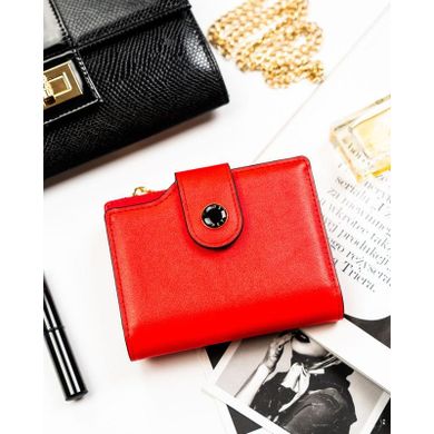 Portfel, czerwony, skóra ekologiczna, Peterson