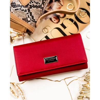 Portfel, czerwony, skóra naturalna i ekologiczna, Peterson