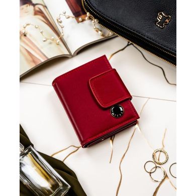 Portfel, czerwony, skóra naturalna i ekologiczna, RFID, Peterson