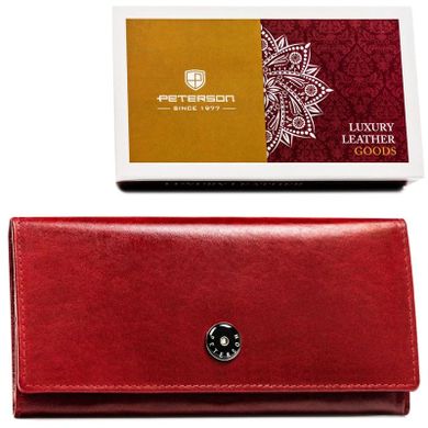 Portfel, czerwony, skórzany, Peterson