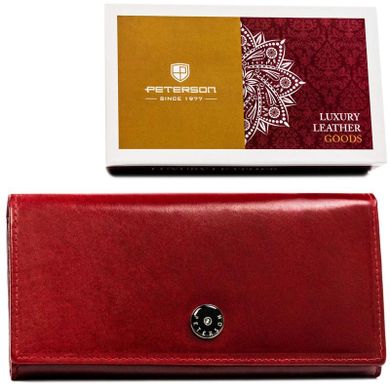 Portfel, czerwony, skórzany, Peterson