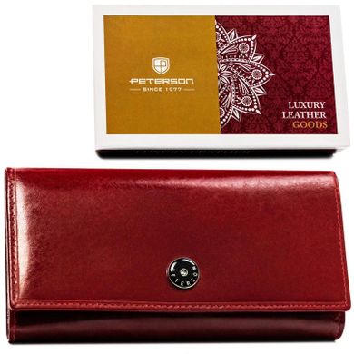 Portfel, czerwony, skórzany, Peterson
