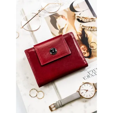 Portfel, czerwony, skórzany, Peterson