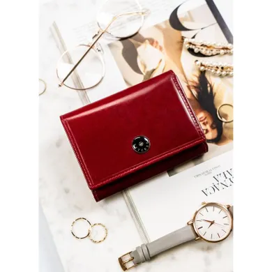 Portfel, czerwony, skórzany, Peterson