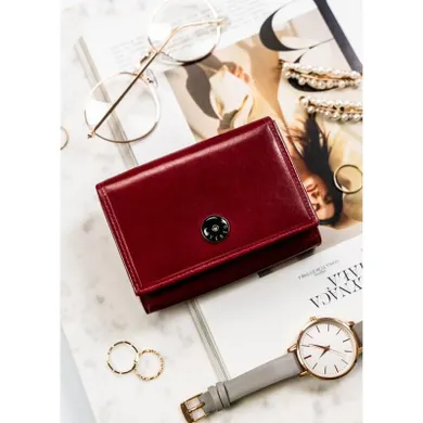 Portfel, czerwony, skórzany, Peterson