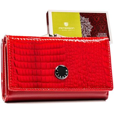 Portfel, czerwony, skórzany, Peterson