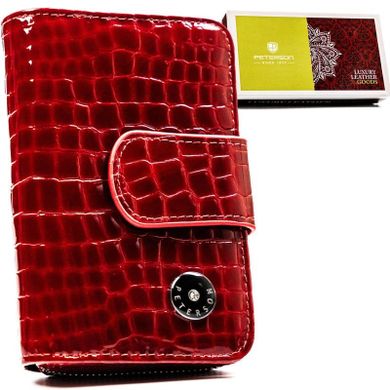 Portfel, czerwony, skórzany, Peterson