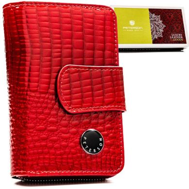Portfel, czerwony, skórzany, Peterson