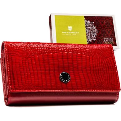 Portfel, czerwony, skórzany, Peterson